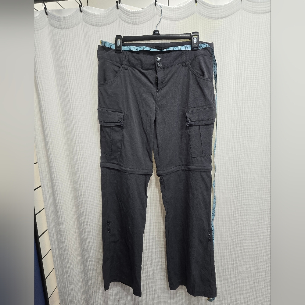 Prana women's halle convertible cargo hiking pants grey size 10